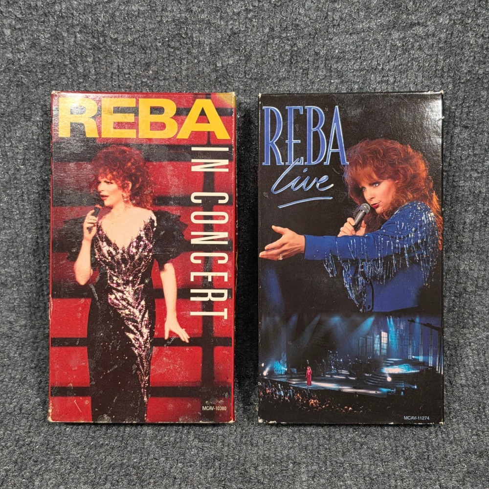 Reba McEntire VHS Lot In Concert 1991 & Reba Live 1995 MCA Music Video Country